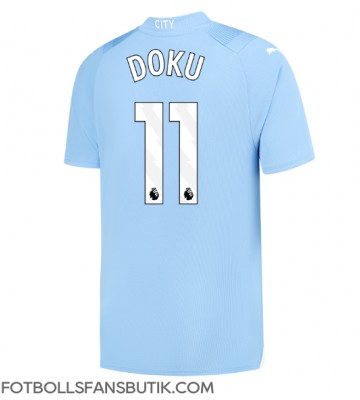 Manchester City Jeremy Doku #11 Replika Hemmatröja 2023-24 Kortärmad